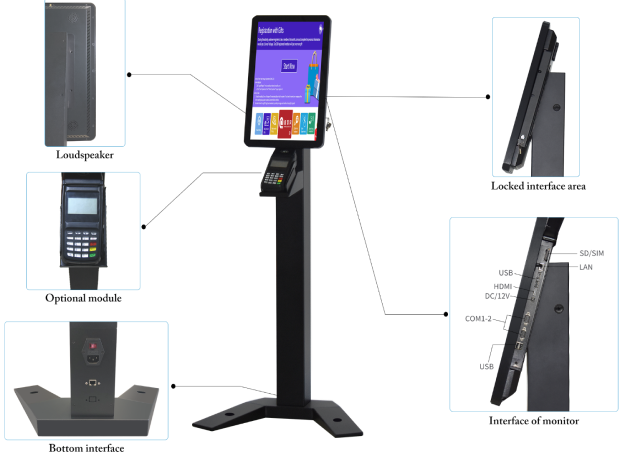 Floorstanding kiosk Qwaiting