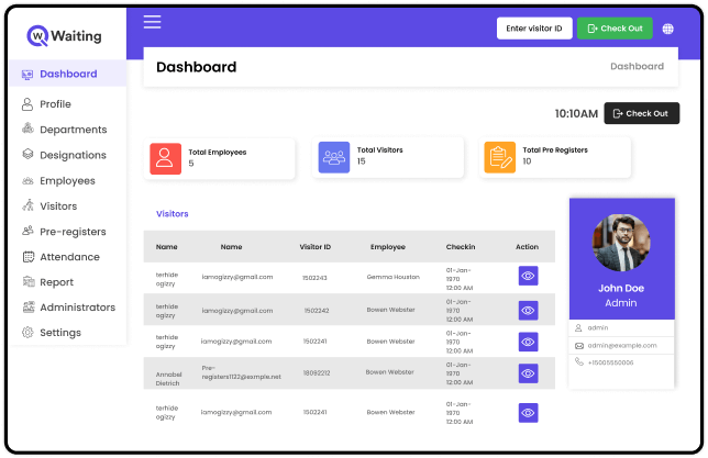 Track visitors with Visitor management software